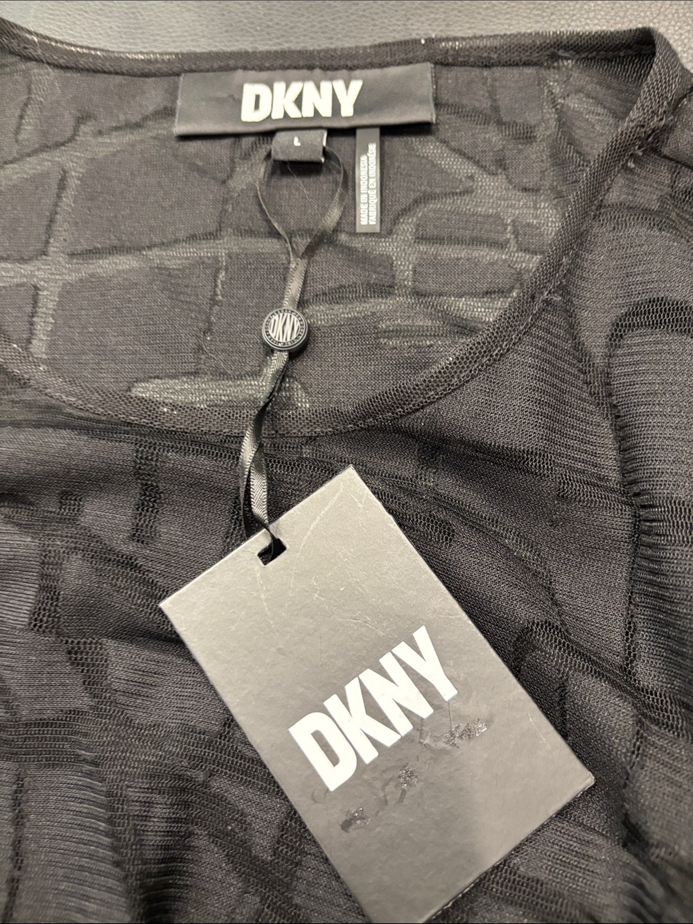 DKNY ladies, black stretch, long sleeve blouse - Picture 10 of 10